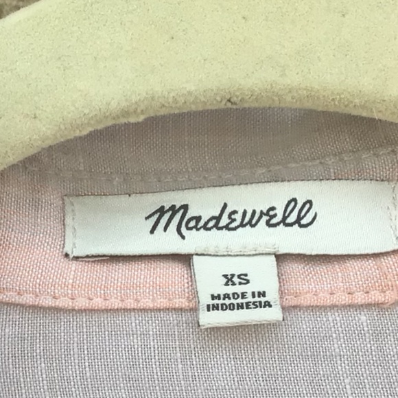 Madewell Linen Beachside Shirt in Ombré Stripe. XS - Picture 6 of 7